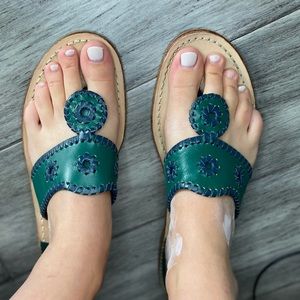 Jack Rogers Sandals | Green & Navy